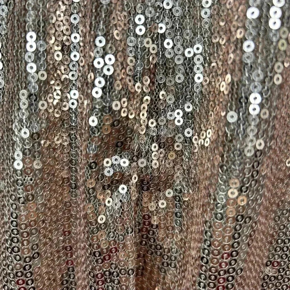 2/$30 Forever 21 Size Medium Sequin Rose Gold Strappy Mini Dress Sparkly - Picture 7 of 10